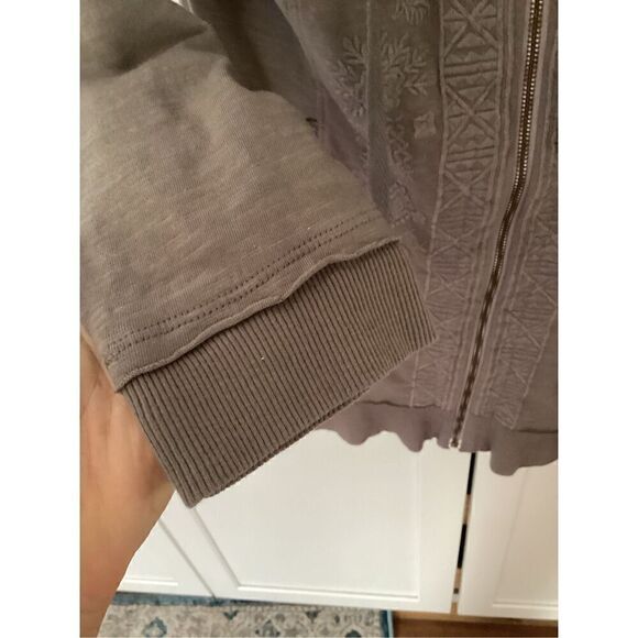 Soft Surroundings Womens Corinna Full Zip Hoodie Sz S Embroidered Clay Brown - Picture 5 of 8